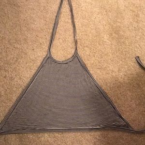 Stripped tie up shirt